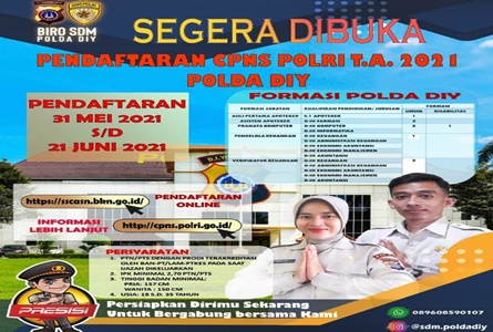 Polda Diy Membuka Lowongan Cpns Polri Ini Formasi Jabatannya Infogunungkidul